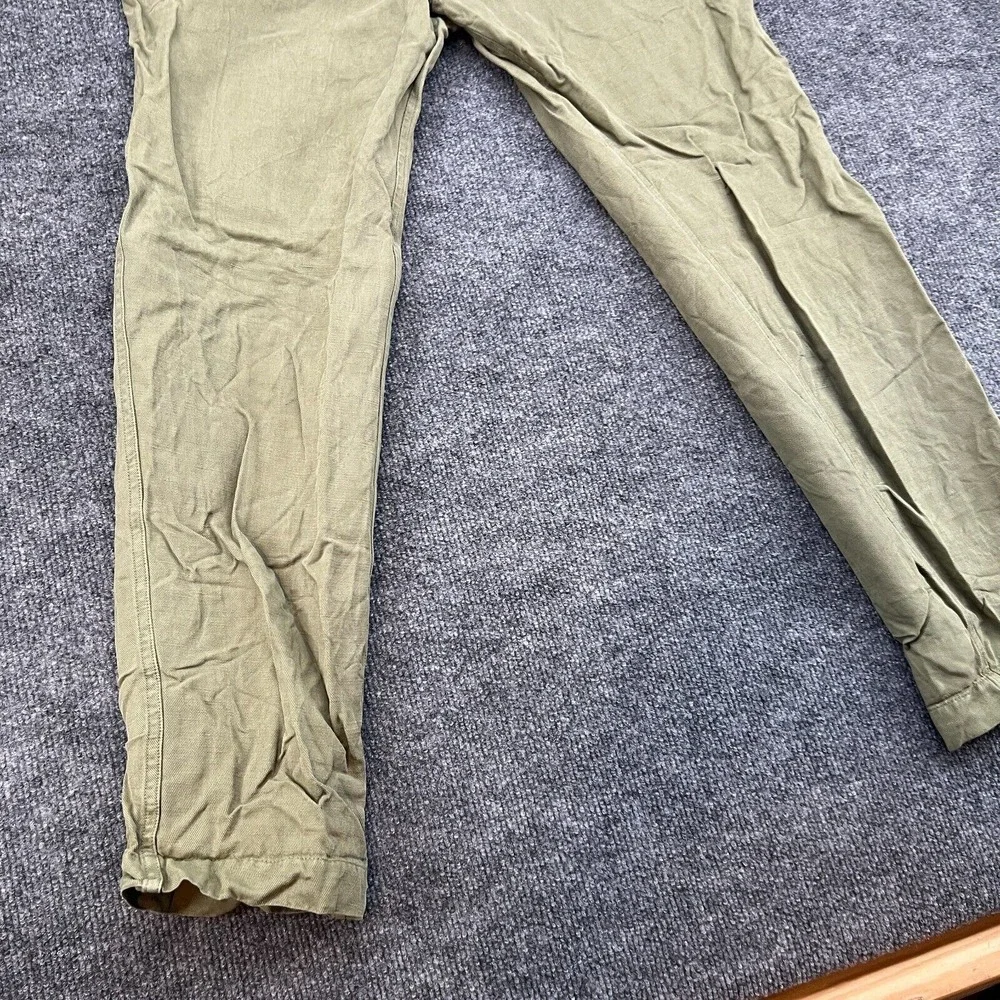 Alex Mill Pants Men's Small Linen Blend Button Joggers Green Outdoor